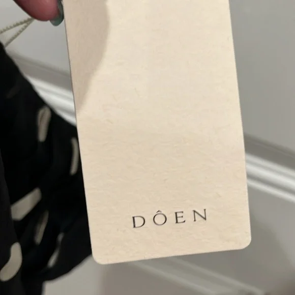 NWT DÔEN DOEN Maryanna Midi Dress Black NOIR SOLSTICE SKY Polka DOT M - Picture 11 of 11